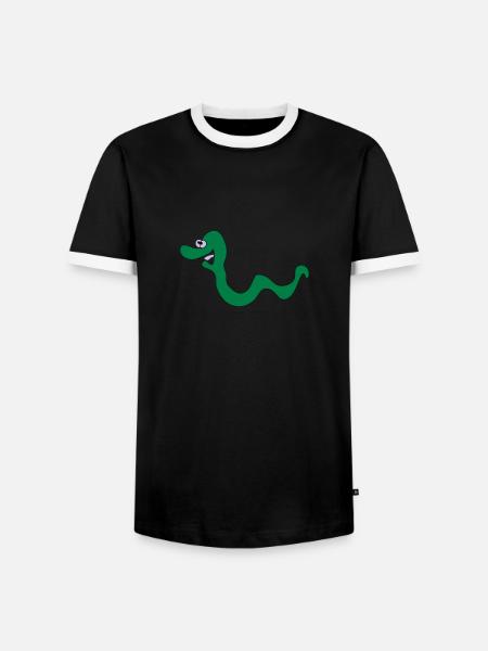 wormy - Men's Ringer Shirt - black/white