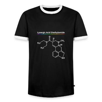 LSD Molecule Bicycle Day Acid Chemistry Drugs Drug - Men's Ringer Shirt - black/white - Front - AI Model Female 172 light (172cm) & AI Model Male 178 light (178cm)
