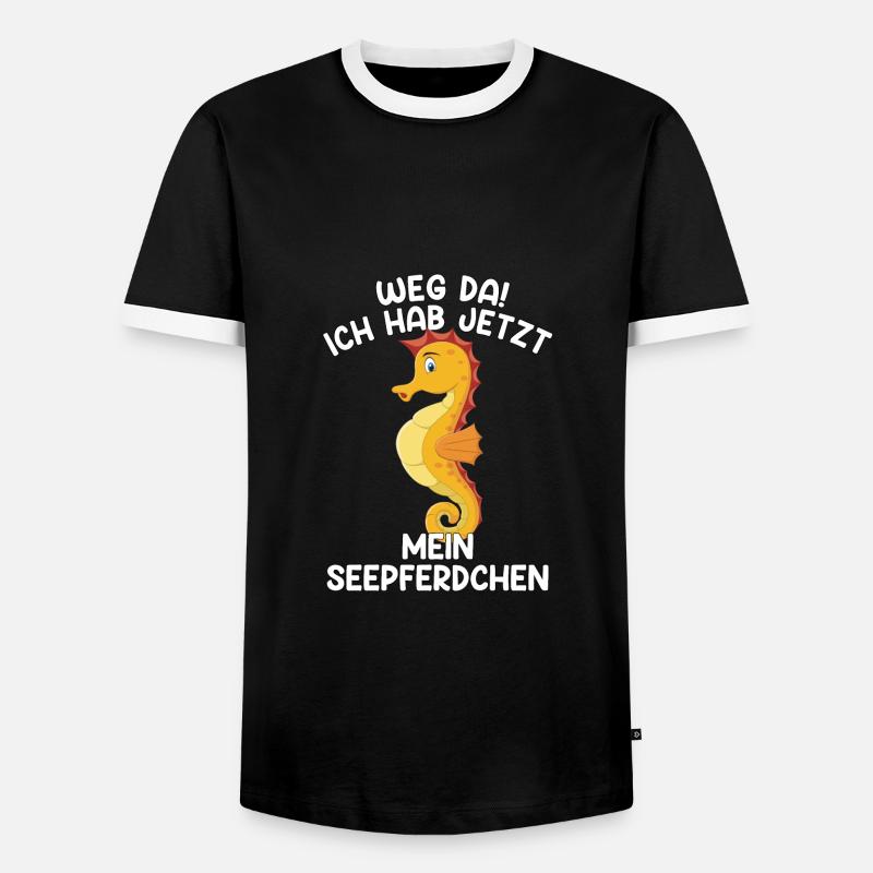 Seepferdchen Spruch Abzeichen Kinder Geschenk - Männer Kontrast-T-Shirt - Schwarz/Weiß