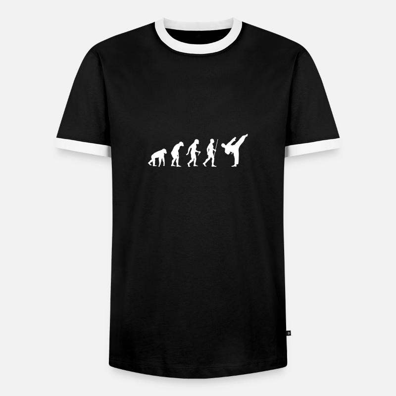 2563 Evolution Karaté - T-shirt contrasté Homme - noir/blanc