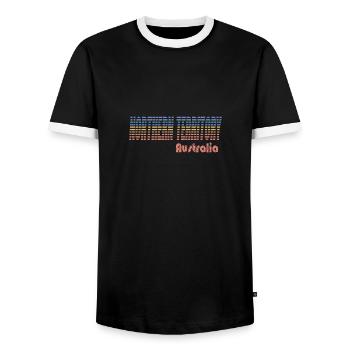 NORTHERN TERRITORY - Australia - Männer Kontrast-T-Shirt - Schwarz/Weiß - Vorne - AI Model Female 172 light (172cm) & AI Model Male 178 light (178cm)
