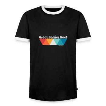 GREAT BARRIER REEF - Australia - Men's Ringer Shirt - black/white - Front - AI Model Female 172 light (172cm) & AI Model Male 178 light (178cm)