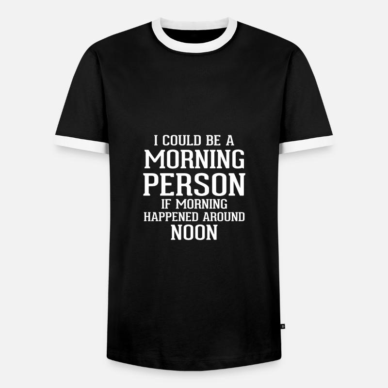 Late risers - Men's Ringer Shirt - black/white