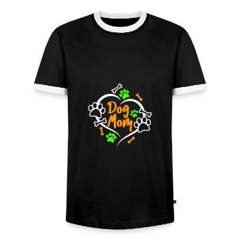 MÈRE CHIENS AMOUR MAMAN CHIEN CHIENS MAMAN MOTIFS - T-shirt contrasté Homme - noir/blanc - Devant - AI Model Female 172 light (172cm) & AI Model Male 178 light (178cm)