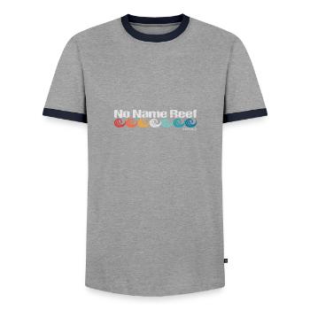 No Name Reef - Männer Kontrast-T-Shirt - Grau/Navy  - Vorne - AI Model Female 172 light (172cm) & AI Model Male 178 light (178cm)