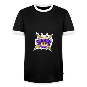 COMIC COMICSTYLE CARTOON WTF COMICS DESSINS ANIMÉS MOTIF - T-shirt contrasté Homme - noir/blanc - Devant - AI Model Female 172 light (172cm) & AI Model Male 178 light (178cm)