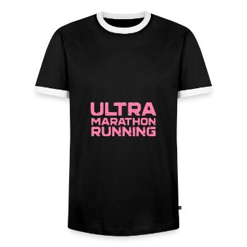 Ultramarathon courses Ultra-coureurs - T-shirt contrasté Homme - noir/blanc - Devant - AI Model Female 172 light (172cm) & AI Model Male 178 light (178cm)