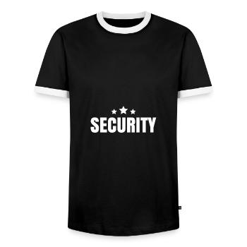 Security Bouncer Security Man Security - Men's Ringer Shirt - black/white - Front - AI Model Female 172 light (172cm) & AI Model Male 178 light (178cm)