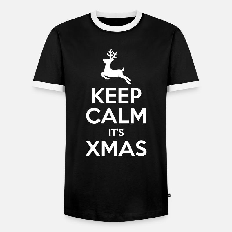 Keep Calm It's Xmas - Männer Kontrast-T-Shirt - Schwarz/Weiß