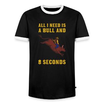 Rodeo Cowboy Stierreiter Reiten Geschenk - Männer Kontrast-T-Shirt - Schwarz/Weiß - Vorne - AI Model Female 172 light (172cm) & AI Model Male 178 light (178cm)