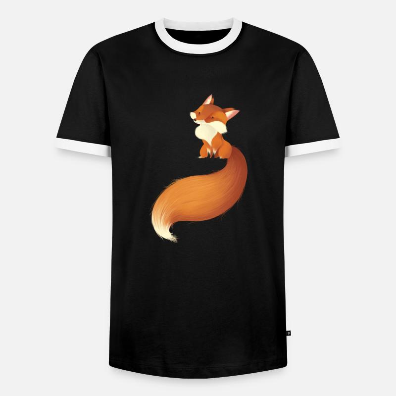 Fuchs - Männer Kontrast-T-Shirt - Schwarz/Weiß