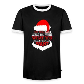 Chemise de Noël drôle - T-shirt contrasté Homme - noir/blanc - Devant - AI Model Female 172 light (172cm) & AI Model Male 178 light (178cm)