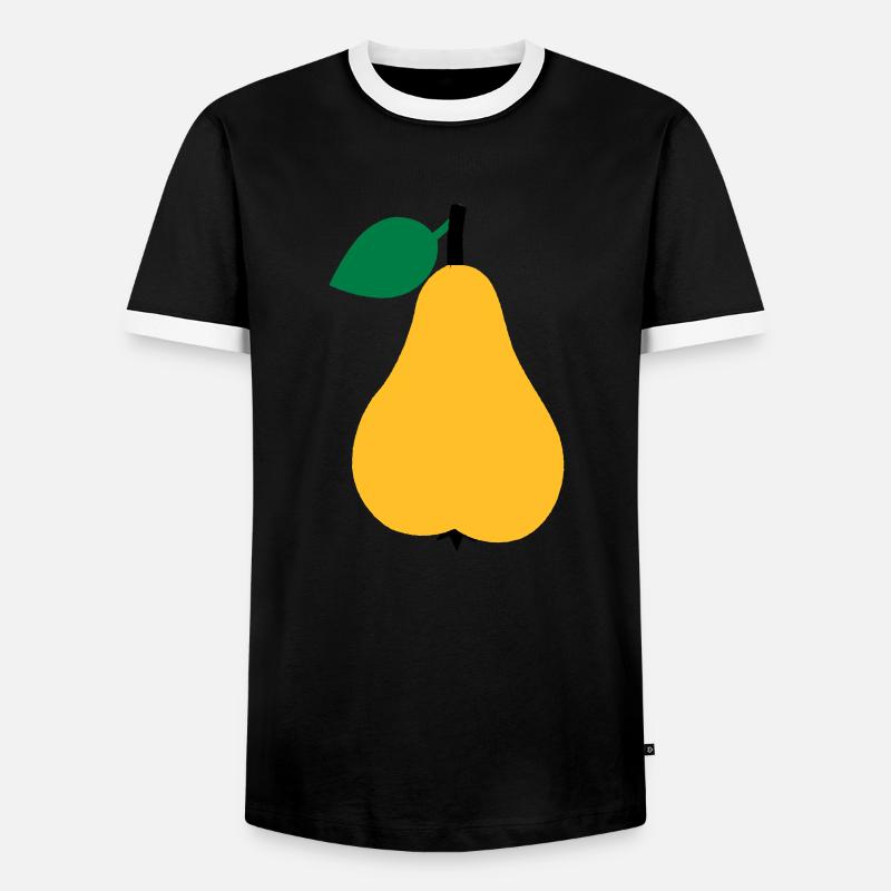 Birne - Männer Kontrast-T-Shirt - Schwarz/Weiß