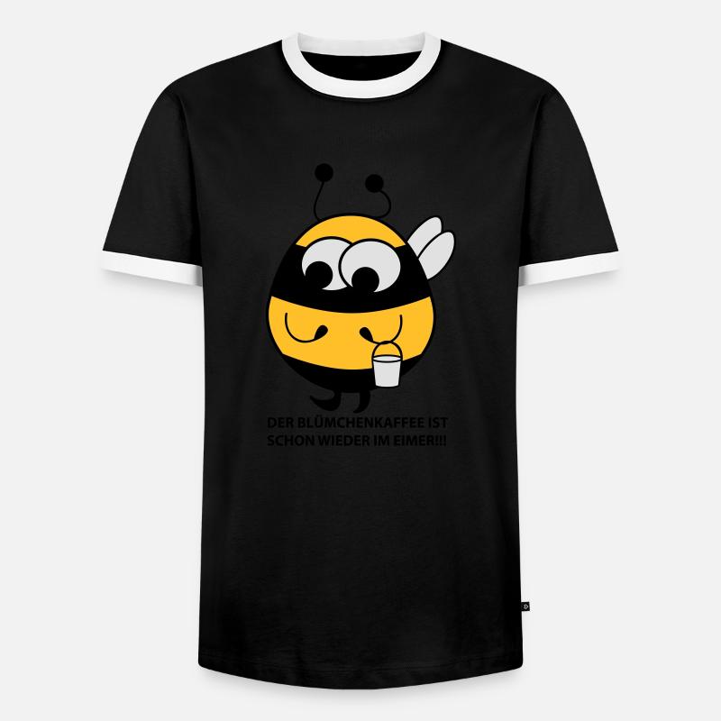 Biene mit Eimer - Männer Kontrast-T-Shirt - Schwarz/Weiß