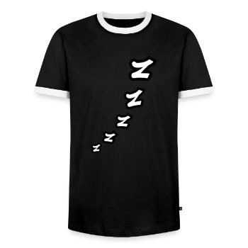 Les Zzz dorment bande dessinée - T-shirt contrasté Homme - noir/blanc - Devant - AI Model Female 172 light (172cm) & AI Model Male 178 light (178cm)
