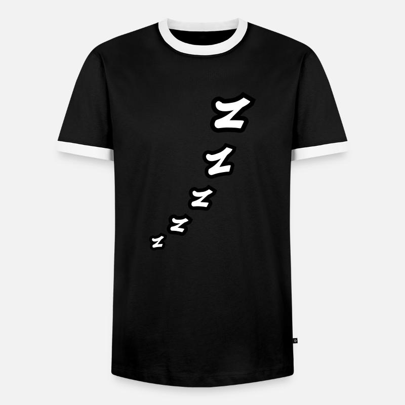 Zzz Sleeping Comic - Men's Ringer Shirt - black/white