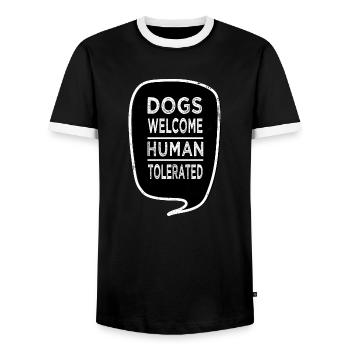 dogfather funny lover cool dog quote - T-shirt contrasté Homme - noir/blanc - Devant - AI Model Female 172 light (172cm) & AI Model Male 178 light (178cm)