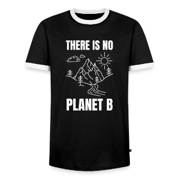 there is no planet b - Männer Kontrast-T-Shirt - Schwarz/Weiß - Vorne - AI Model Female 172 light (172cm) & AI Model Male 178 light (178cm)