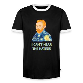 Vincent Van Gogh - Männer Kontrast-T-Shirt - Schwarz/Weiß - Vorne - AI Model Female 172 light (172cm) & AI Model Male 178 light (178cm)