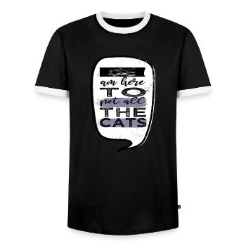 avacato pet cat pet present idea avogato guenon - Men's Ringer Shirt - black/white - Front - AI Model Female 172 light (172cm) & AI Model Male 178 light (178cm)