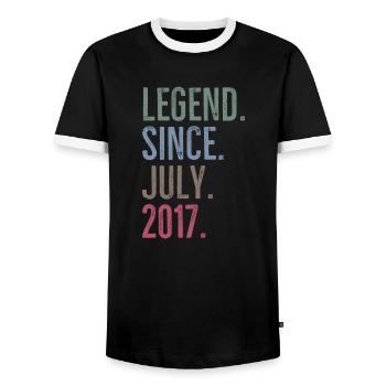 Legend Since July 2017 - Men's Ringer Shirt - black/white - Front - AI Model Female 172 light (172cm) & AI Model Male 178 light (178cm)