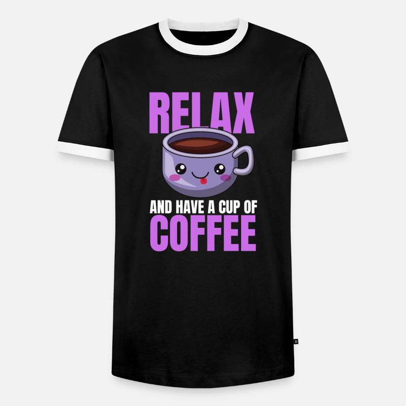 Relaxation Coffee Design - Men's Ringer Shirt - black/white