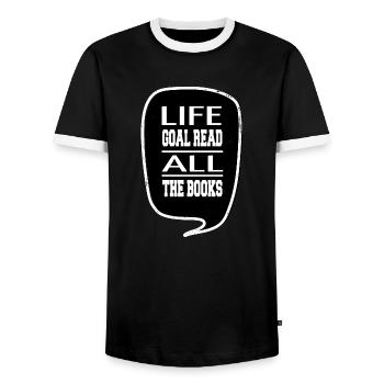green comics book books lover statement birthday - Männer Kontrast-T-Shirt - Schwarz/Weiß - Vorne - AI Model Female 172 light (172cm) & AI Model Male 178 light (178cm)
