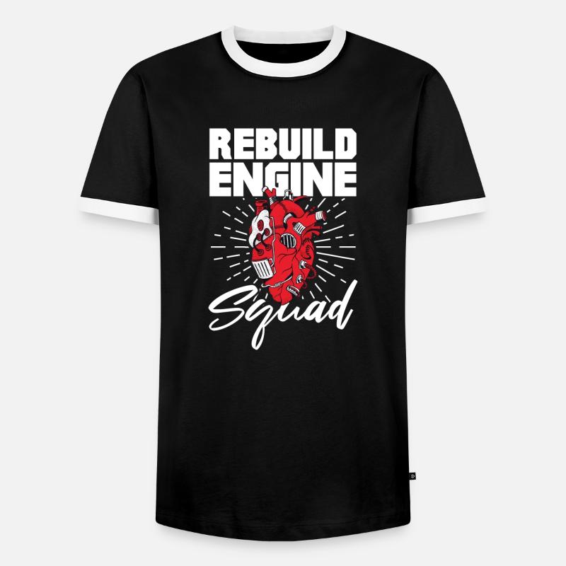 Rebuild engine squad - Men's Ringer Shirt - black/white
