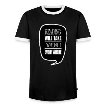 bookish stuff a time joke book keeper bibliophile - Männer Kontrast-T-Shirt - Schwarz/Weiß - Vorne - AI Model Female 172 light (172cm) & AI Model Male 178 light (178cm)