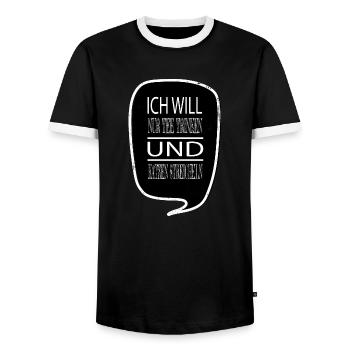 baseball gifts tee spruch cool teebeutel - Männer Kontrast-T-Shirt - Schwarz/Weiß - Vorne - AI Model Female 172 light (172cm) & AI Model Male 178 light (178cm)