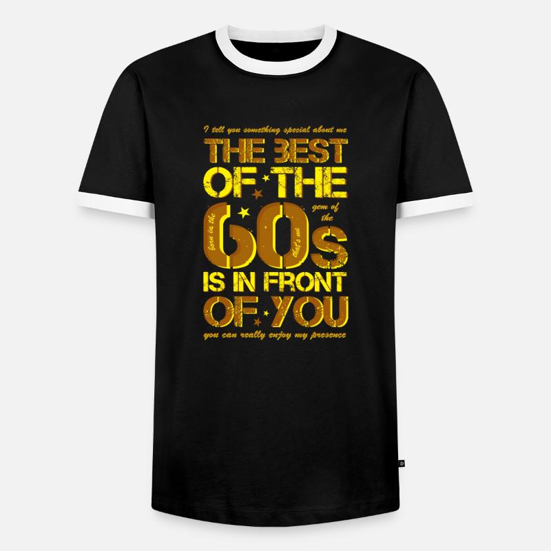 60s 60s 60's sixties - Men's Ringer Shirt - black/white