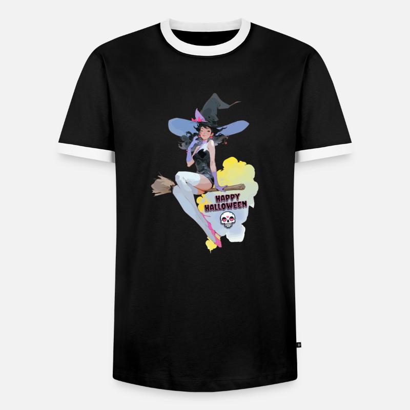 Happy Helloween Witch - Men's Ringer Shirt - black/white