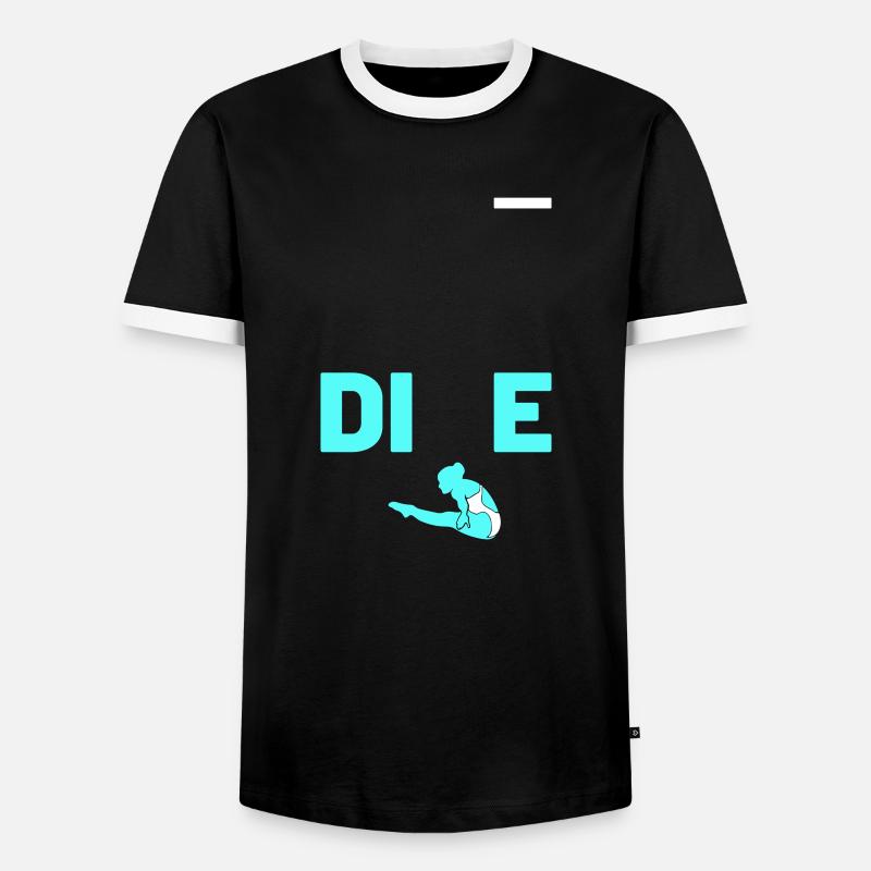 DIVE - Männer Kontrast-T-Shirt - Schwarz/Weiß