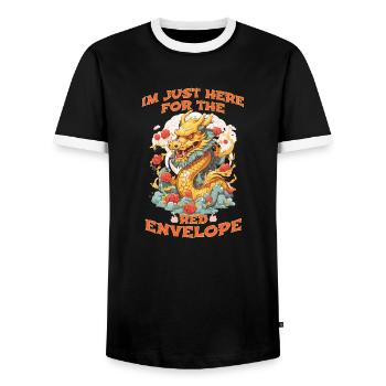 Happy Chinese New Year 2024 Funny Year Of The - Männer Kontrast-T-Shirt - Schwarz/Weiß - Vorne - AI Model Female 172 light (172cm) & AI Model Male 178 light (178cm)