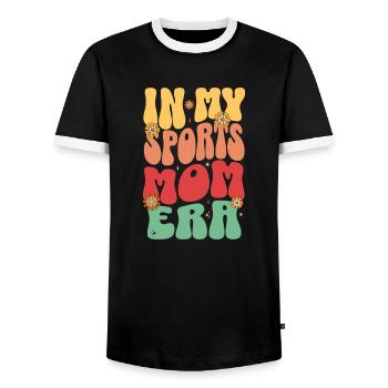 À l’époque de ma maman sportive drôle de maman sportive - T-shirt contrasté Homme - noir/blanc - Devant - AI Model Female 172 light (172cm) & AI Model Male 178 light (178cm)