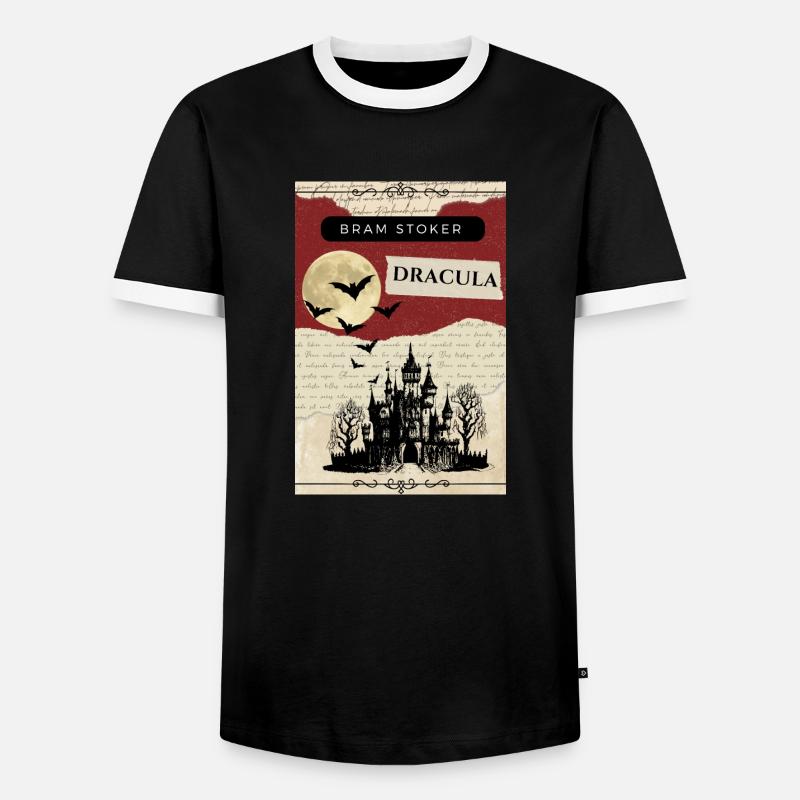Dracula, von Bram Stoker - Männer Kontrast-T-Shirt - Schwarz/Weiß