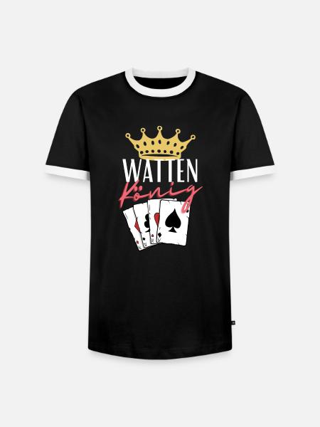 Watten König - Männer Kontrast-T-Shirt - Schwarz/Weiß