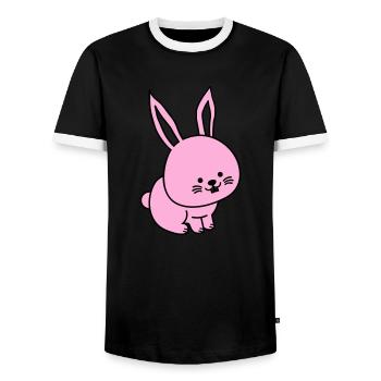 hare - Men's Ringer Shirt - black/white - Front - AI Model Female 172 light (172cm) & AI Model Male 178 light (178cm)