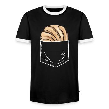Concha Hispanique Mexicain Pan Dulce - T-shirt contrasté Homme - noir/blanc - Devant - AI Model Female 172 light (172cm) & AI Model Male 178 light (178cm)