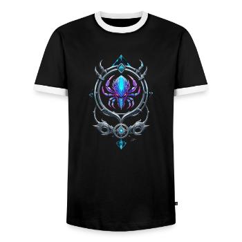 Krebs Futuristisches Symbol - Männer Kontrast-T-Shirt - Schwarz/Weiß - Vorne - AI Model Female 172 light (172cm) & AI Model Male 178 light (178cm)