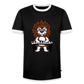 Süß Nerd Igel spielt Keyboard Klavier Brille Tier - Männer Kontrast-T-Shirt - Schwarz/Weiß - Vorne - AI Model Female 172 light (172cm) & AI Model Male 178 light (178cm)
