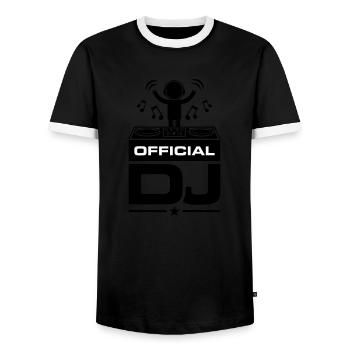 Dj Turntables - Männer Kontrast-T-Shirt - Schwarz/Weiß - Vorne - AI Model Female 172 light (172cm) & AI Model Male 178 light (178cm)