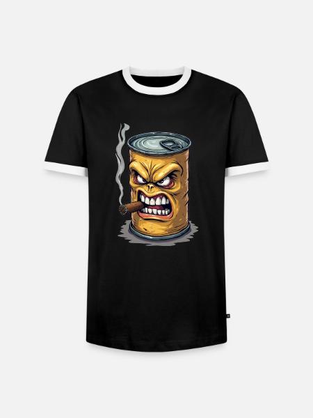 Tin - Men's Ringer Shirt - black/white