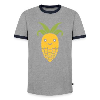 épi de maïs - T-shirt contrasté Homme - gris/marine  - Devant - AI Model Female 172 light (172cm) & AI Model Male 178 light (178cm)