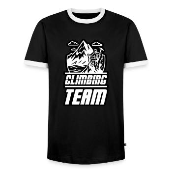 Bergsteiger Team - Männer Kontrast-T-Shirt - Schwarz/Weiß - Vorne - AI Model Female 172 light (172cm) & AI Model Male 178 light (178cm)