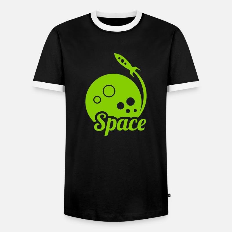 space - Men's Ringer Shirt - black/white