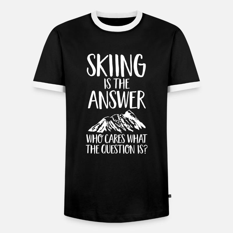Skiing Is The Answer - Männer Kontrast-T-Shirt - Schwarz/Weiß