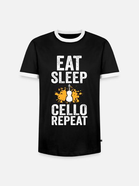 Cello Musik Cellospieler Geschenk - Männer Kontrast-T-Shirt - Schwarz/Weiß