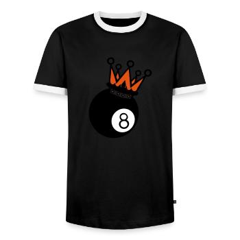 Krone König Krone Billiards1 - Männer Kontrast-T-Shirt - Schwarz/Weiß - Vorne - AI Model Female 172 light (172cm) & AI Model Male 178 light (178cm)