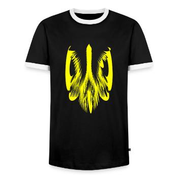 Yellow Trident - Men's Ringer Shirt - black/white - Front - AI Model Female 172 light (172cm) & AI Model Male 178 light (178cm)